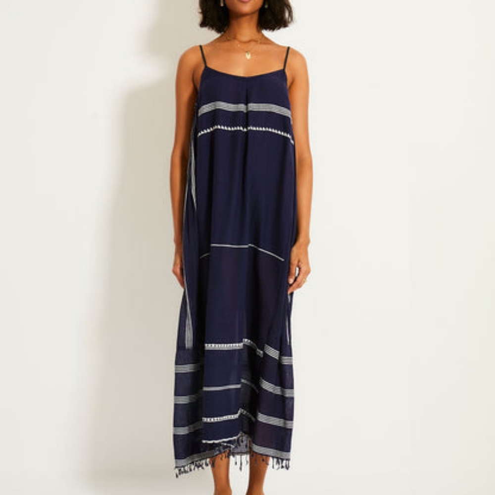 Lemlem NIA Slip Dress Navy XS